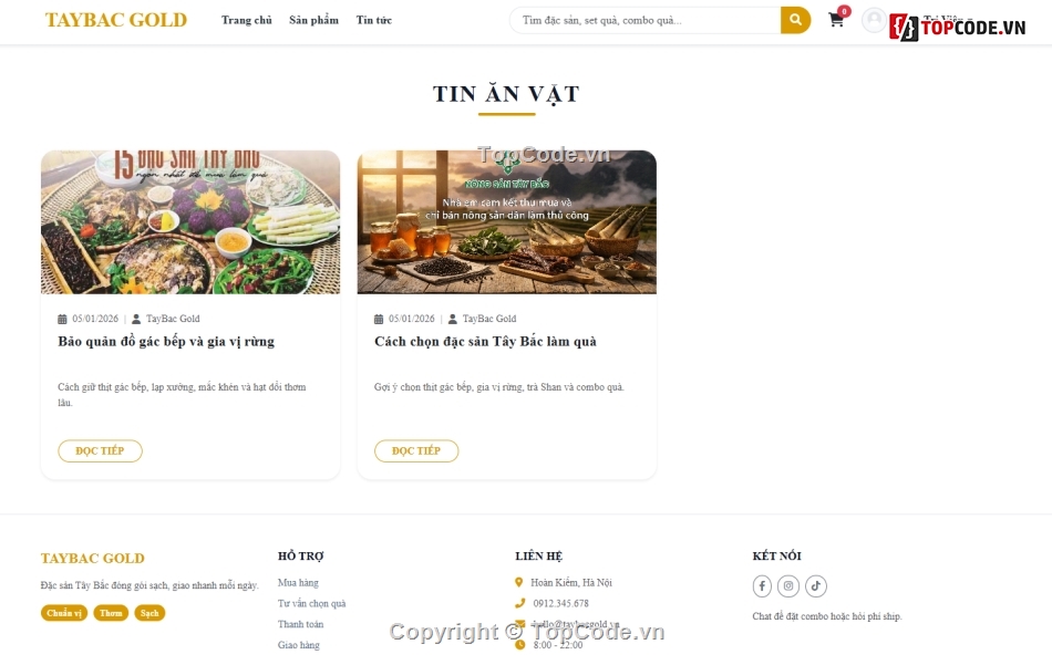 Web đặc sản,bán đồ ăn,code bán hàng